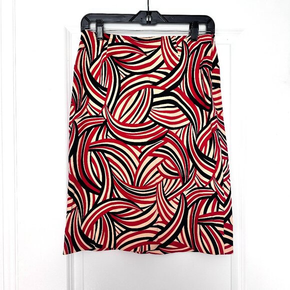 ETCETERA | Women’s Printed Skirt | Red, Black, Tan | Size: 4 - Picture 1 of 7
